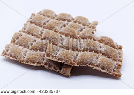 Crumbled Hard Bread On White Background At My Home