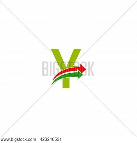 Doubel Arrow In Front Letter Y Icon Logo Design Template Illustration Vector