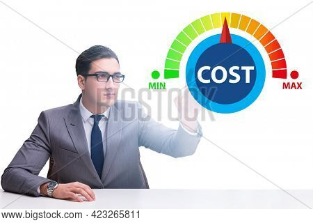 Businessman in cost management concept