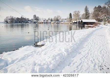 Obraz jezera Starnberg v Bavorsku Německo - Tutzing