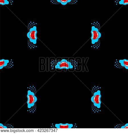 Crying Cloud Pattern Seamless. Cloud Is Crying Like Rain Background. Vector Texture