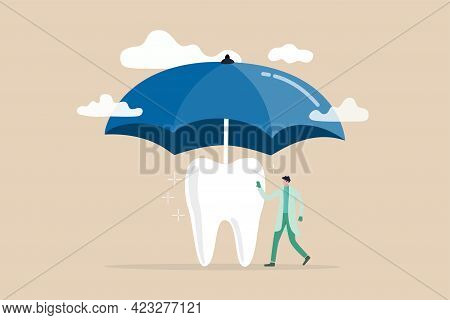 Dental Insurance Covering Healthcare And Medical Cost, Tooth Protection Or Dental Care Concept, Dent