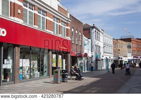 Views Of Shops On The High Street In Maidenhead, Berkshire In The Uk, Taken 30th March 2021