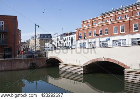 Views Of The Bridge On The High Street Over The River In Maidenhead, Berkshire In The Uk, Taken On T