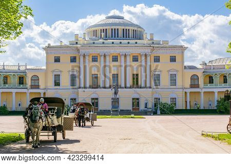 Pavlovsk Palace In Pavlovsky Park, Saint Petersburg, Russia - June 2021