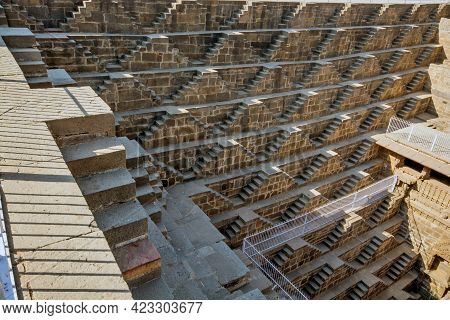 Bandikui Rajasthan India On January 17th 2017: Image Of Chand Baori A Historical Step Well. It Is Th