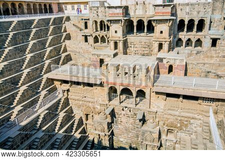 Bandikui Rajasthan India On January 17th 2017: Image Of Chand Baori A Historical Step Well. It Is Th