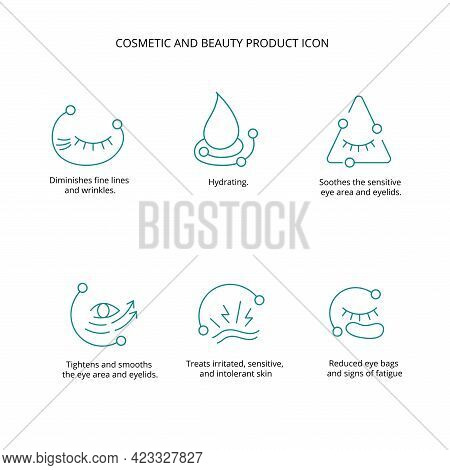 Eye Patch, Cream, Mask Cosmetic And Beauty Product Icon Set For Web, Packaging Design. Vector Stock 