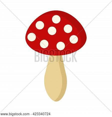 Colorful Fly Agaric On A White Background For Use In Web Design Or As A Print