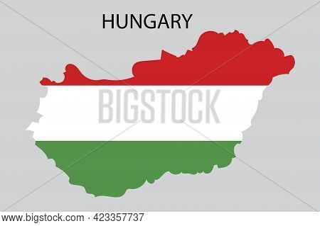 Hungary Map Flag For Concept Design. Travel Concept. Vector Illustration. Stock Image.