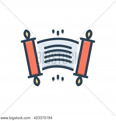 Color Illustration Icon For Edict Ordinance Rescript Scroll Royal-edict