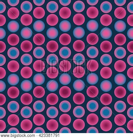 Gradient Polka Pink Blue Dots Vector Pattern