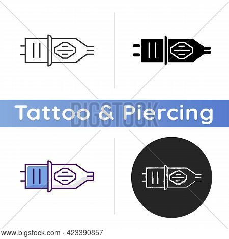 Tattoo Cartridge Icon. Special Containers For Tattoo Ink. Professional Equipment For Painting On Hum