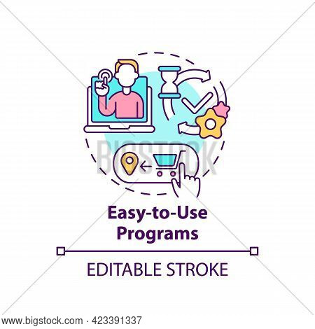 Easy-to-use Programs Concept Icon. Online Marketplace Benefit Abstract Idea Thin Line Illustration. 