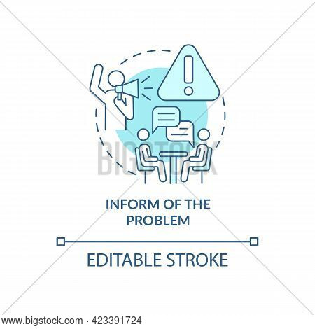 Informing About Problem Concept Icon. Racism At Work Abstract Idea Thin Line Illustration. Taking Ap