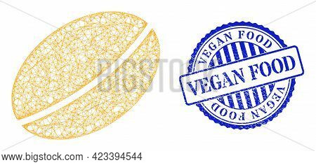 Vector Net Mesh Wheet Seed Frame, And Vegan Food Blue Rosette Rubber Seal Imitation. Wire Carcass Ne