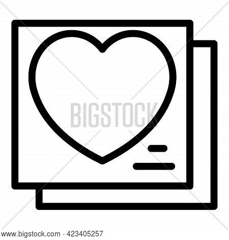 Event Planner Love Icon. Outline Event Planner Love Vector Icon For Web Design Isolated On White Bac