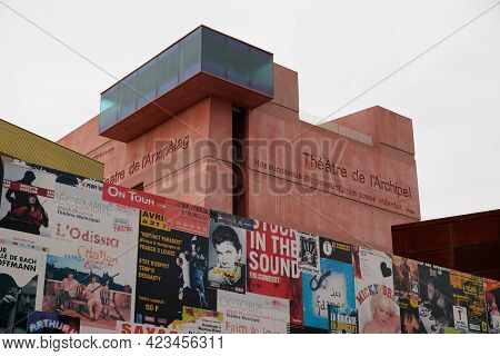 Perpignan , Occitanie France - 06 06 2021 : Archipel Theatre Arxipelag Modern Public Theater In Perp