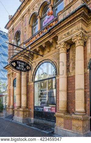 Copenhagen, Denmark - Oct 21, 2018: The Tivoli Box Office Frontage On Vesterbrogade Street. European