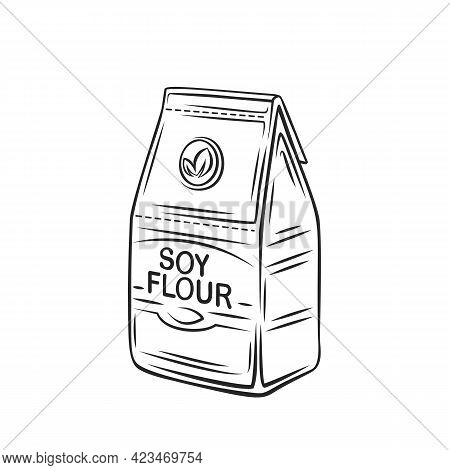 Soy Flour In A Paper Bag Outline Icon
