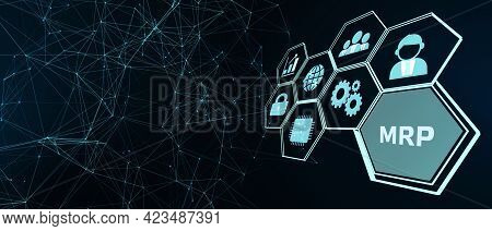 Mrp Material Requirement Planning Manufacturing Industry Business Process Automation. 3d Illustratio
