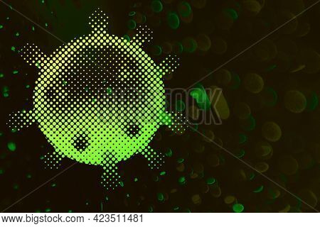 Green infectious coronavirus outbreak illustration 