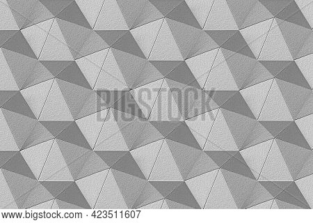 3D gray paper craft heptagonal patterned background