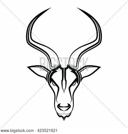 Line Art Vector Of Impala Head Suitable For Use As Decoration Or Logo Line Art Vector Of Springbok H