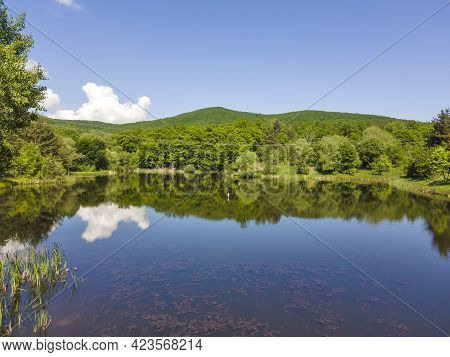 Aerial View Of Sua Gabra Lakes At Lozenska Mountain, Sofia Region, Bulgaria