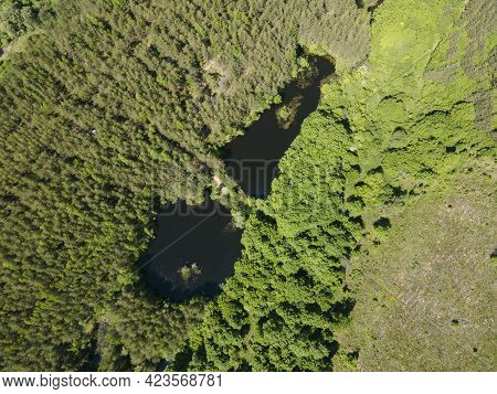 Aerial View Of Sua Gabra Lakes At Lozenska Mountain, Sofia Region, Bulgaria