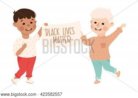 Kind And Fair Little Boys Doing Justice And Engaged In Honest Behavior Vector Illustration