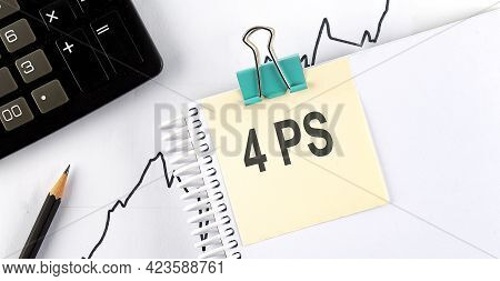 Stickers With Pencils And Notebook With Text 4ps On The Wooden Background