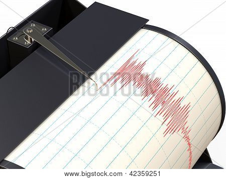 Nahrávání nástroj seismograf pozemní pohyb během zemětřesení