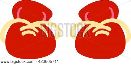 Red Shoes Vector Isolated On White Background. Children Book Illustration Graphics. Apparel Design V
