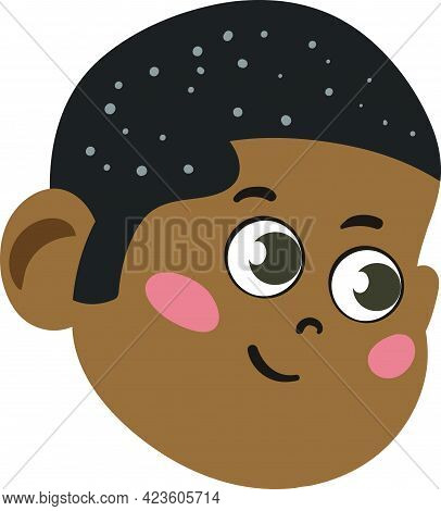 Cute And Adorable African American Kid. Cute Face With Innocent Expressions Looking Happy. Smiling F