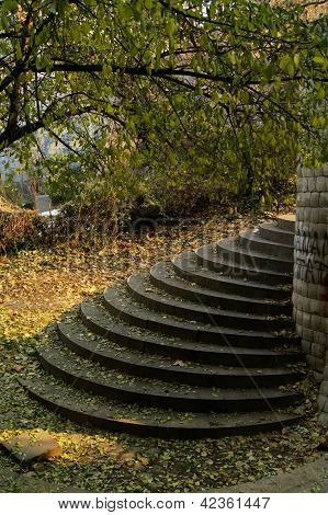 Steps In The One Of The Most Popular Park In Tbilisi - Mziuri Or Sunny Park In Vake Area, Tbilisi, R