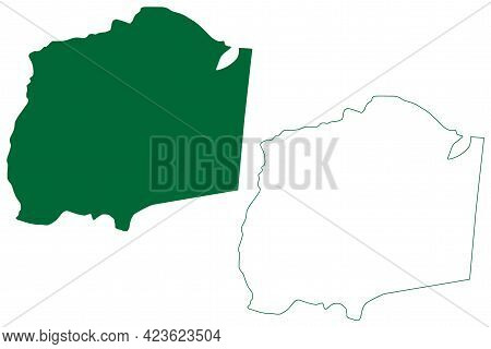 South West Garo Hills District (meghalaya State, Republic Of India) Map Vector Illustration, Scribbl