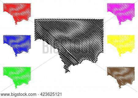 Cowlitz County, State Of Washington (u.s. County, United States Of America, Usa, U.s., Us) Map Vecto