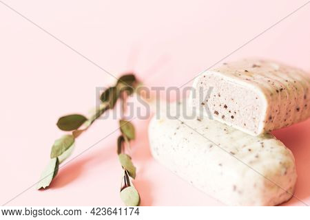 Popsicle In White Chocolate Cutaway On Pink Background
