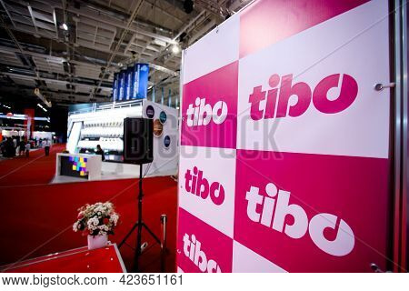 Minsk. Belarus: 03.06.2021 - Logo Of The Tibo Exhibition In Minsk, Belarus. 27th International Speci