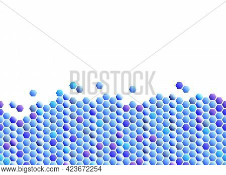 Seamless Blue Honeycomb Pattern Background Vector Illustration
