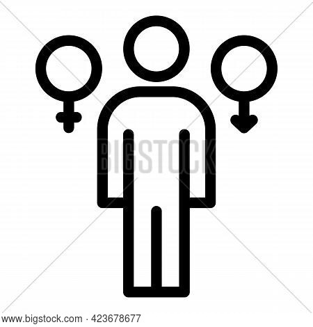 Gender Identity Relation Icon. Outline Gender Identity Relation Vector Icon For Web Design Isolated 
