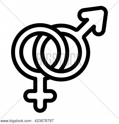 Gender Identity People Icon. Outline Gender Identity People Vector Icon For Web Design Isolated On W