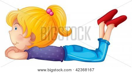 Abbildung von einem kleinen Mädchen auf weißem Hintergrund