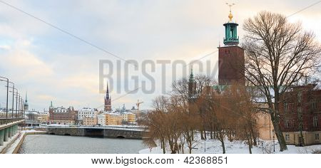Panorama arkitektur Stockholm City Hall Sverige