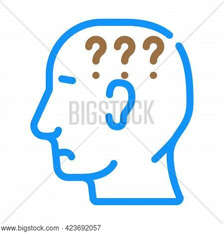 Question Neurosis Color Icon Vector. Question Neurosis Sign. Isolated Symbol Illustration