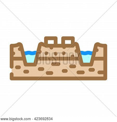 Mining Peat Color Icon Vector. Mining Peat Sign. Isolated Symbol Illustration