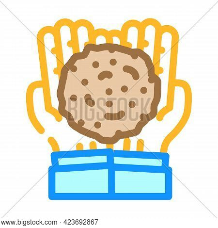 Hands Holding Peat Color Icon Vector. Hands Holding Peat Sign. Isolated Symbol Illustration