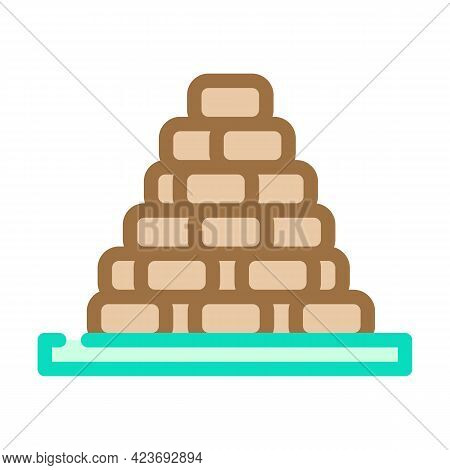 Heap Of Peat Color Icon Vector. Heap Of Peat Sign. Isolated Symbol Illustration