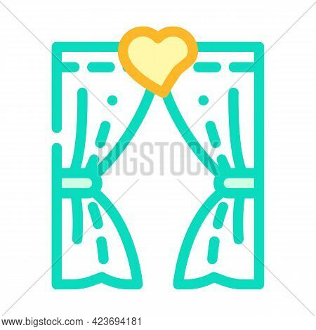 Arch For Lovers In Wedding Day Color Icon Vector. Arch For Lovers In Wedding Day Sign. Isolated Symb